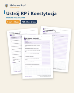 Ustrój RP i Konstytucja — matura z WOS — 9 kart PDF z kluczem — okładka