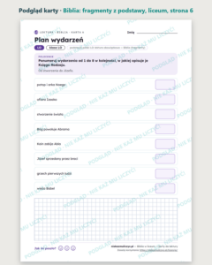Biblia: fragmenty z podstawy — karty do lektury, liceum, 10 kart PDF — podgląd karty, strona 6
