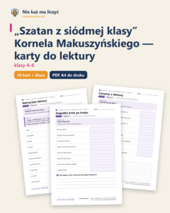 „Szatan z siódmej klasy”, lektura kl. 4–6 — 10 kart PDF z kluczem — okładka