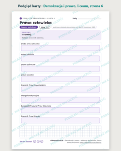 Demokracja i prawo — edukacja obywatelska, liceum, 10 kart PDF — podgląd karty, strona 6