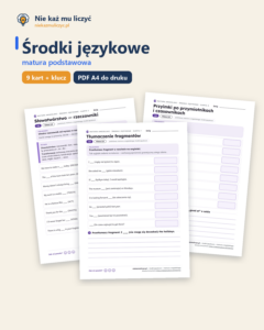 Środki językowe — matura z angielskiego — 9 kart PDF z kluczem — okładka