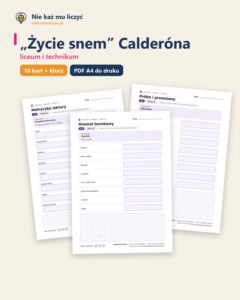 „Życie snem” Calderóna — karty do lektury, liceum, 10 kart PDF — okładka