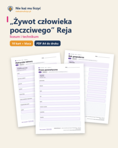 „Żywot człowieka poczciwego” Reja — karty do lektury, liceum — okładka