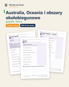 Australia, Oceania i obszary polarne, kl. 8 — 10 kart PDF z kluczem — okładka