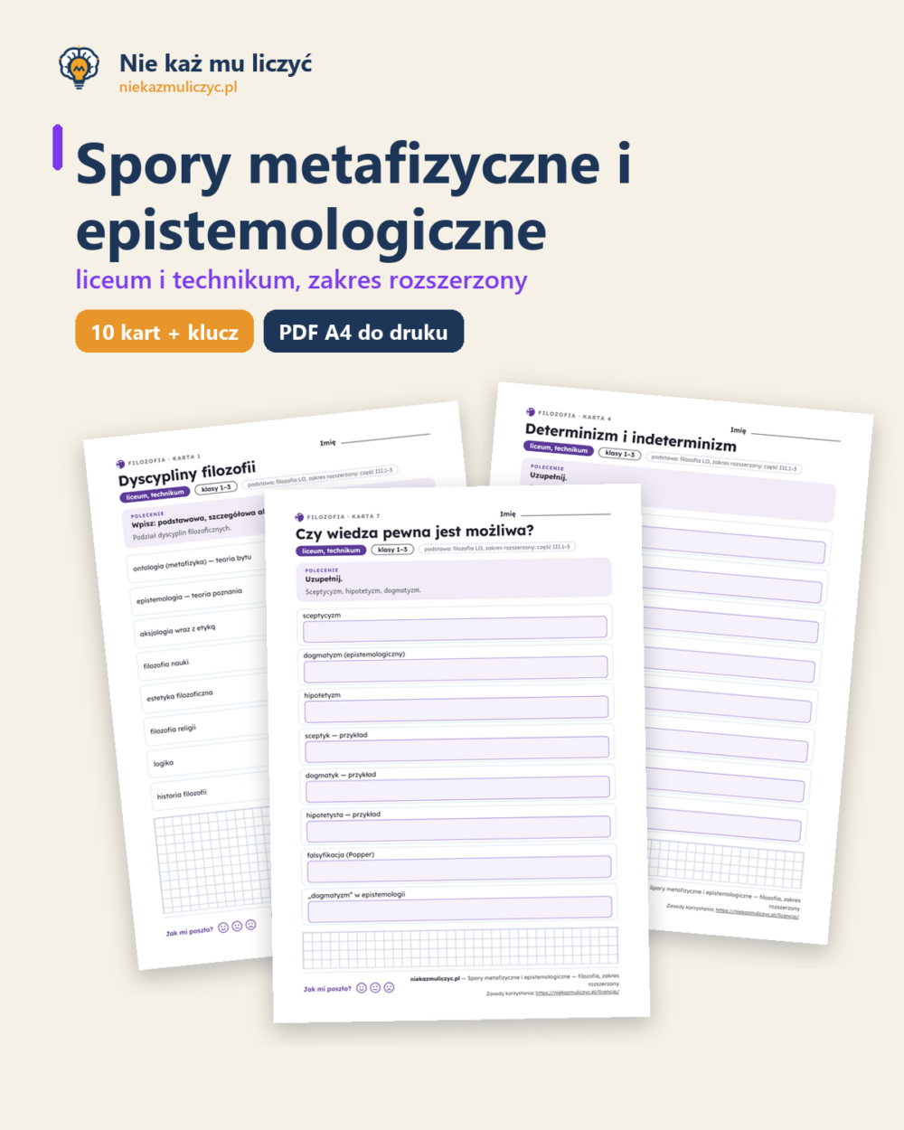 Spory metafizyczne i epistemologiczne — filozofia, liceum, rozszerzony — okładka