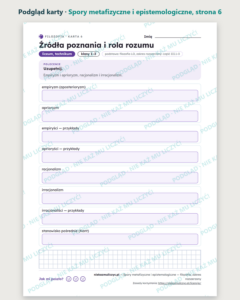 Spory metafizyczne i epistemologiczne — filozofia, liceum, rozszerzony — podgląd karty, strona 6