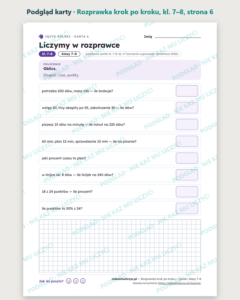 Rozprawka krok po kroku — polski, klasy 7–8, 10 kart PDF — podgląd karty, strona 6