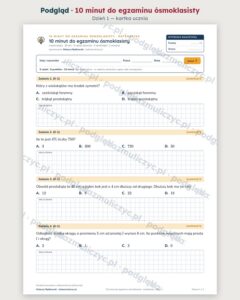 10 minut do egzaminu ósmoklasisty — matematyka: 30 dni, PDF z kluczem — podgląd dnia 1