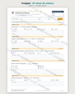 10 minut do matury — matematyka podstawowa: 30 dni, PDF z kluczem — podgląd dnia 1