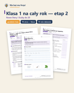 Klasa 1, cały rok, etap 2 (grudzień–luty) — zeszyt PDF z kluczem — okładka