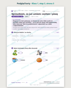Klasa 1, cały rok, etap 3 (marzec–maj) — zeszyt PDF z kluczem — podgląd karty, strona 3