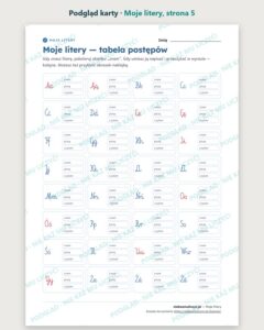 Moje litery: plakat alfabetu, tabela postępów i dyplomy — PDF — podgląd karty, strona 2