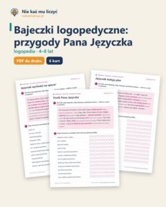 Bajeczki logopedyczne: przygody Pana Języczka, 4–8 lat, 6 bajeczek PDF — okładka