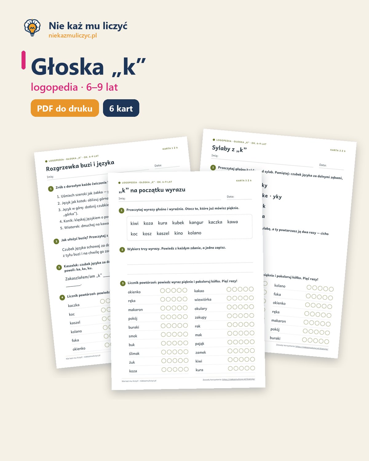 Okładka zestawu Głoska „k”