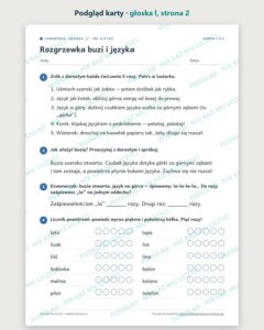 Głoska „l” — ćwiczenia logopedyczne, 6–9 lat, 6 kart PDF — podgląd karty, strona 2