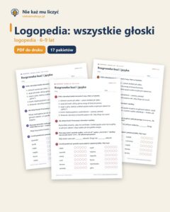 Logopedia: wszystkie głoski — 17 pakietów ćwiczeń, 6–9 lat (PDF) — okładka