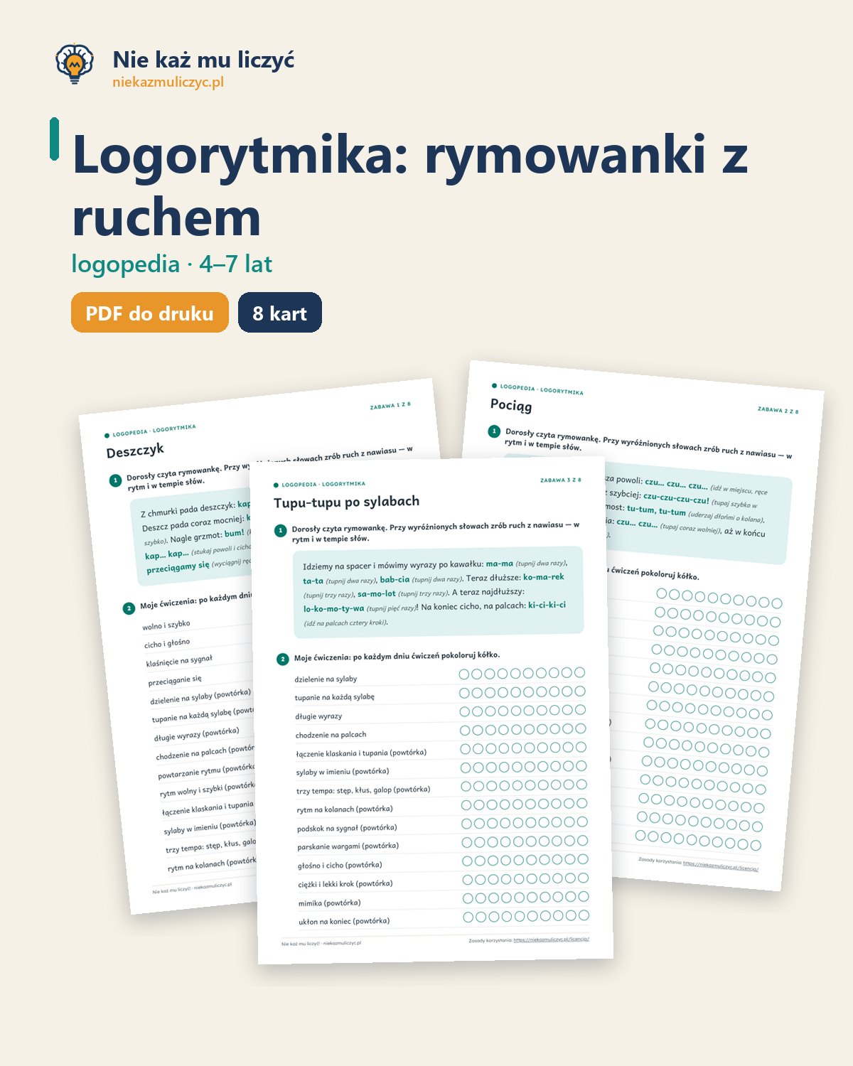 Okładka zestawu Logorytmika: rymowanki z ruchem