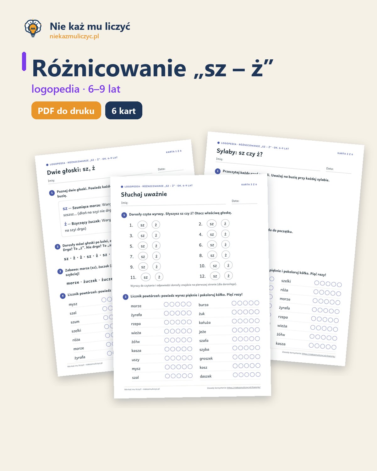 Okładka zestawu Różnicowanie sz – ż