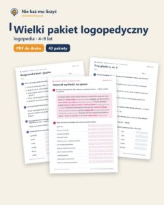 Wielki pakiet logopedyczny — wszystkie 43 pakiety PDF, 4–9 lat — okładka