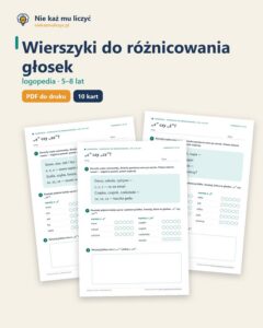 Wierszyki do różnicowania głosek, 5–8 lat — 10 rymowanek PDF — okładka