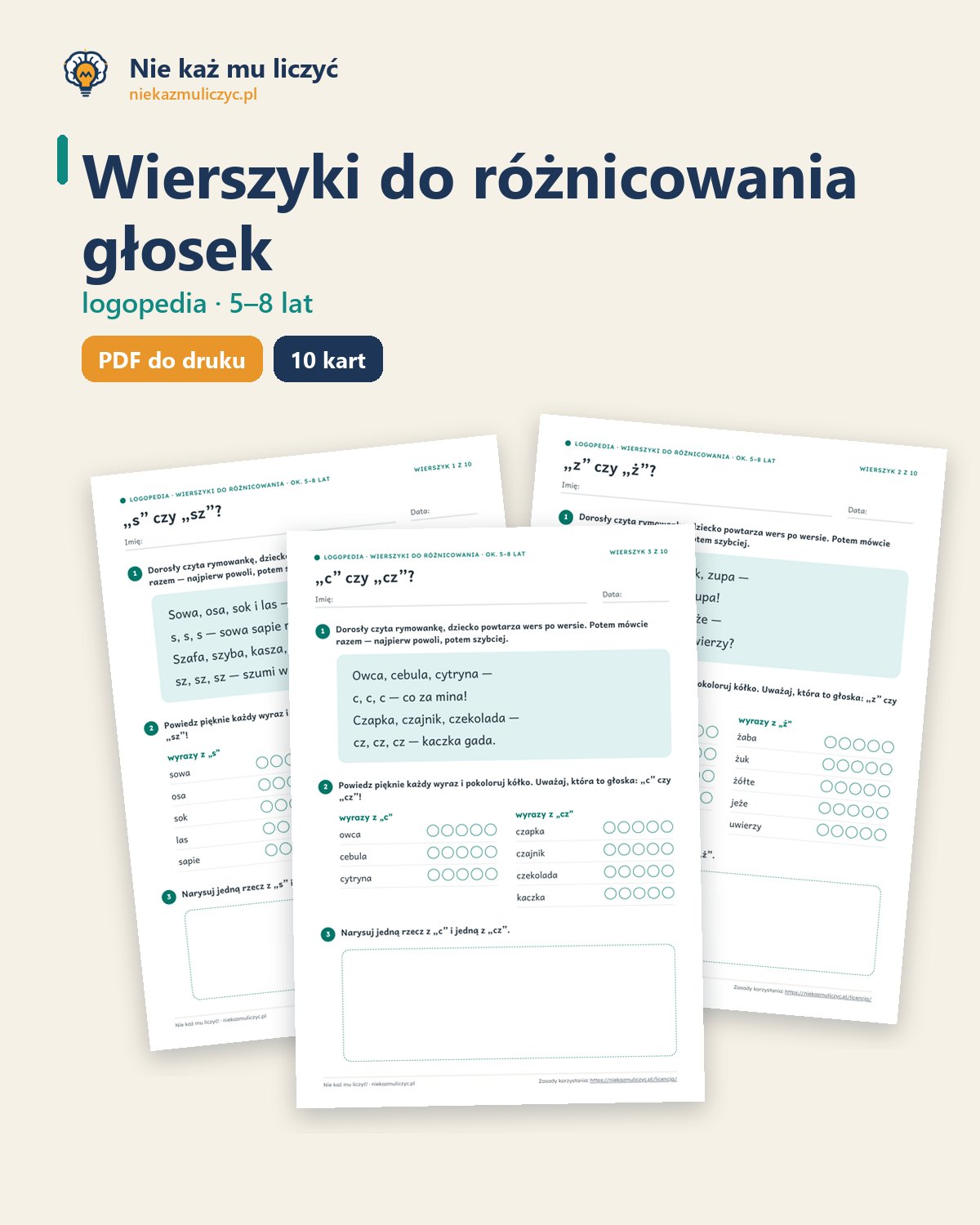 Okładka zestawu Wierszyki do różnicowania głosek