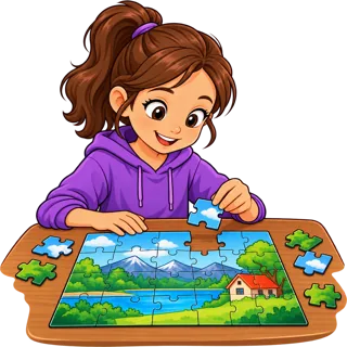 do puzzles — układać puzzle