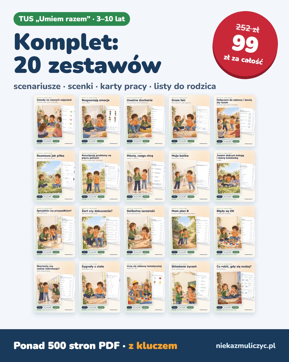 Okładka zestawu TUS Komplet: 20 zestawów
