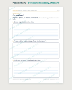 TUS: Dołączam do zabawy, 4–10 lat — 22 strony PDF z kluczem — podgląd karty, strona 15