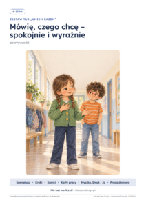 TUS: Asertywność dla dzieci, 6–10 lat — 22 strony PDF z kluczem — okładka