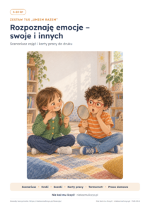 TUS: Rozpoznaję emocje, 5–10 lat — 21 stron PDF z kluczem — okładka