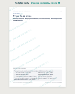 TUS: Uważne słuchanie, 5–10 lat — 22 strony PDF z kluczem — podgląd karty, strona 15