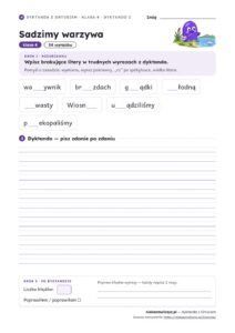 Dyktanda z Ortusiem, klasa 4 — 20 dyktand PDF z kluczem — przykładowa karta