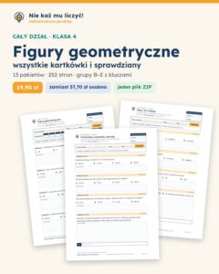 Figury geometryczne — cały dział, klasa 4 (13 pakietów) — okładka pakietu