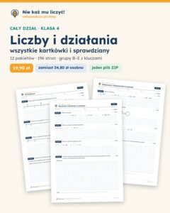 Liczby i działania — cały dział, klasa 4 (12 pakietów) — okładka pakietu