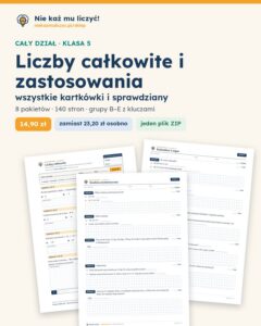 Liczby całkowite i zastosowania — cały dział, klasa 5 (8 pakietów) — okładka pakietu