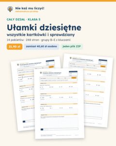 Ułamki dziesiętne — cały dział, klasa 5 (14 pakietów) — okładka pakietu