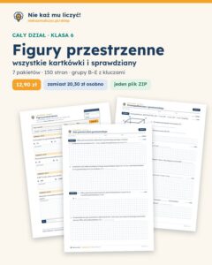 Figury przestrzenne — cały dział, klasa 6 (7 pakietów) — okładka pakietu