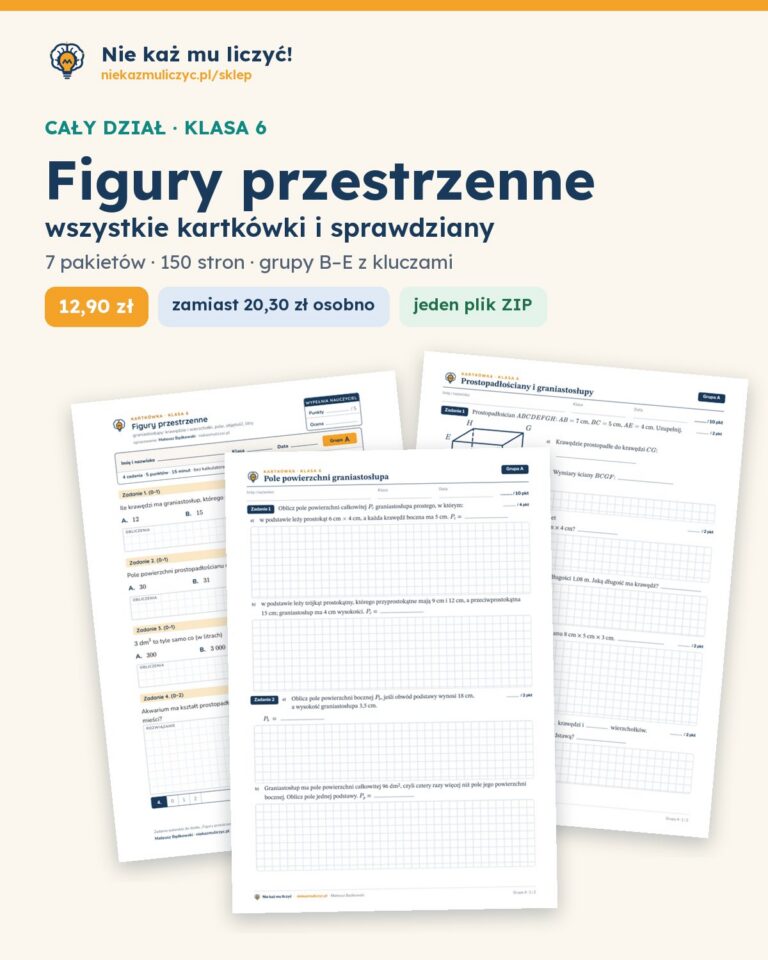 Figury przestrzenne — cały dział, klasa 6 (7 pakietów) — okładka pakietu
