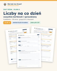 Liczby na co dzień — cały dział, klasa 6 (9 pakietów) — okładka pakietu