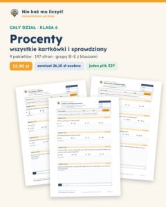 Okładka: Procenty — cały dział, klasa 6 (9 pakietów)