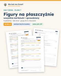 Figury na płaszczyźnie — cały dział, klasa 7 (9 pakietów) — okładka pakietu