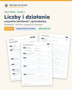 Liczby i działania — cały dział, klasa 7 (8 pakietów) — okładka pakietu