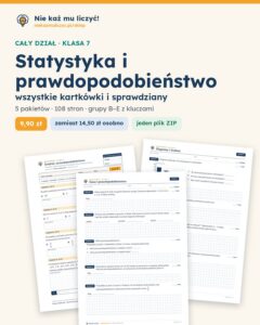 Statystyka i prawdopodobieństwo — cały dział, klasa 7 (5 pakietów) — okładka pakietu