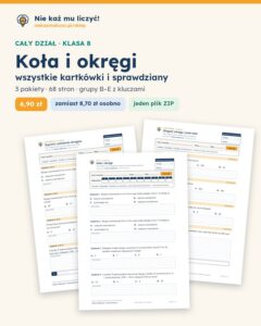 Koła i okręgi — cały dział, klasa 8 (3 pakiety) — okładka pakietu