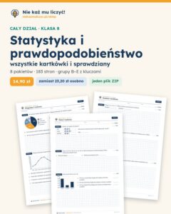 Statystyka i prawdopodobieństwo — cały dział, klasa 8 (8 pakietów) — okładka pakietu