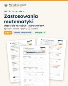 Zastosowania matematyki — cały dział, klasa 8 (3 pakiety) — okładka pakietu