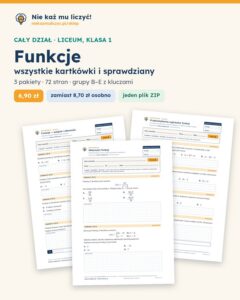 Funkcje — cały dział, liceum, klasa 1 (3 pakiety) — okładka pakietu