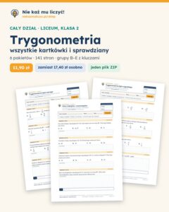 Trygonometria — cały dział, liceum, klasa 2 (6 pakietów) — okładka pakietu