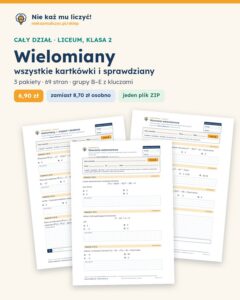 Wielomiany — cały dział, liceum, klasa 2 (3 pakiety) — okładka pakietu