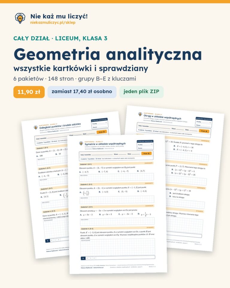 Geometria analityczna — cały dział, liceum, klasa 3 (6 pakietów) — okładka pakietu